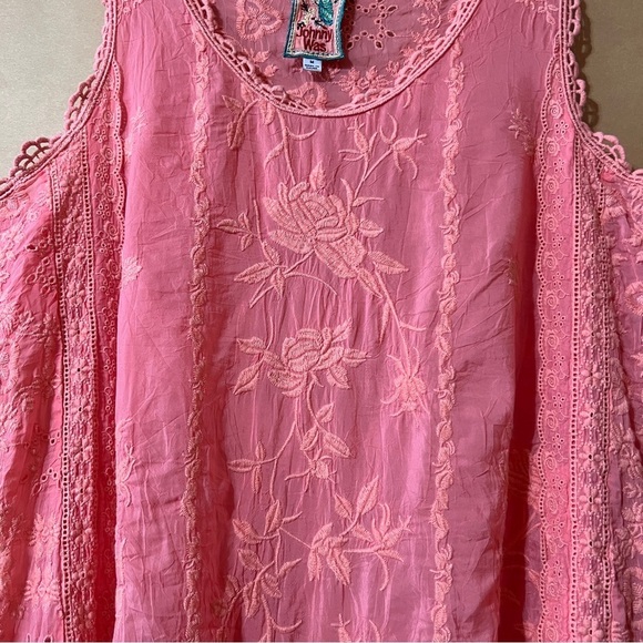 Johnny Was Pink Lace Sleeveless Top - Picture 7 of 12